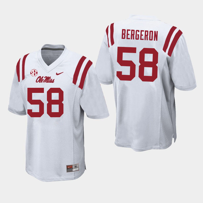 Ole Miss Rebels #58 John Bergeron College Football Jerseys Sale-White